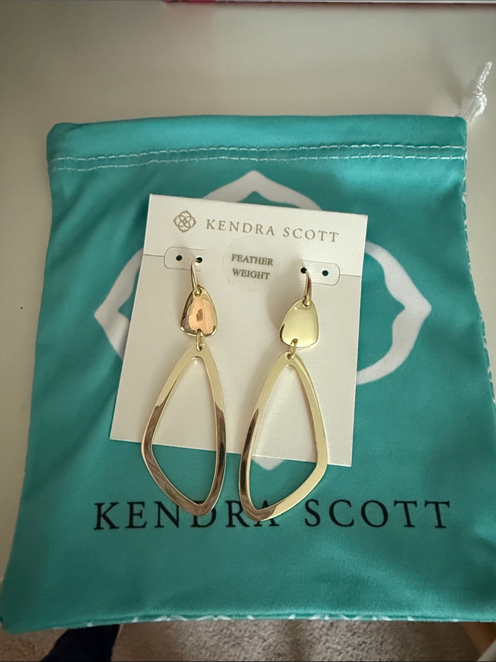Kendra Scott Gold Open Teardrop Dangle Earrings